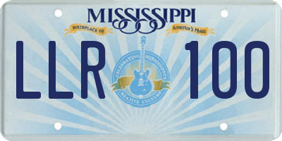 MS license plate LLR100