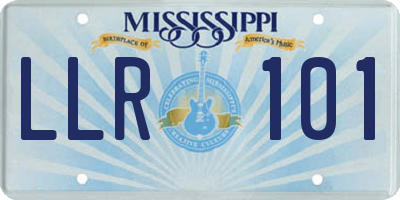 MS license plate LLR101