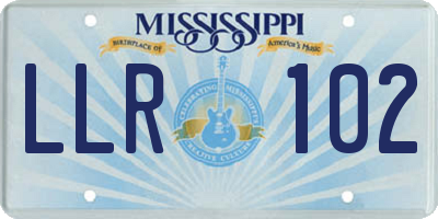 MS license plate LLR102