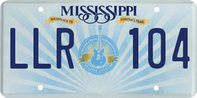 MS license plate LLR104