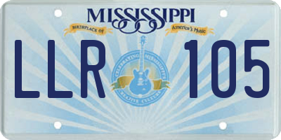 MS license plate LLR105