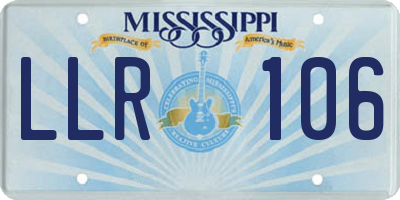 MS license plate LLR106