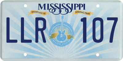 MS license plate LLR107