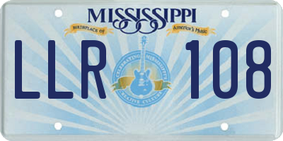 MS license plate LLR108