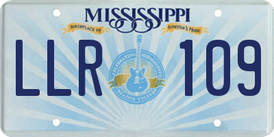 MS license plate LLR109