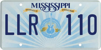 MS license plate LLR110
