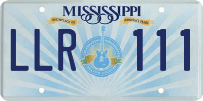 MS license plate LLR111