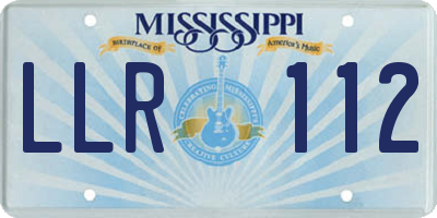 MS license plate LLR112