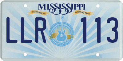 MS license plate LLR113