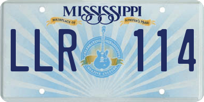 MS license plate LLR114