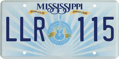 MS license plate LLR115