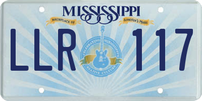 MS license plate LLR117