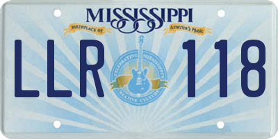MS license plate LLR118
