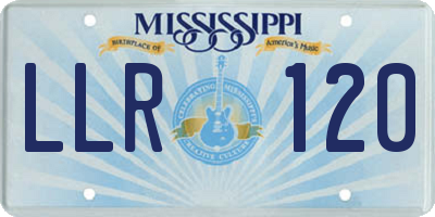 MS license plate LLR120