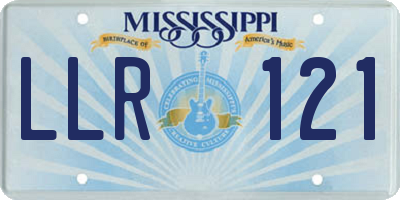 MS license plate LLR121