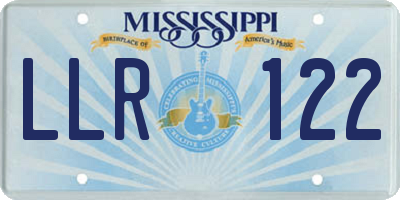 MS license plate LLR122