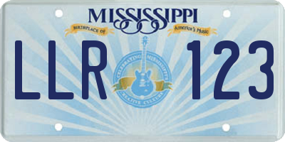 MS license plate LLR123
