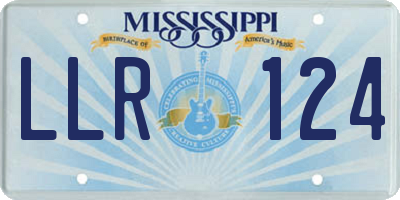 MS license plate LLR124
