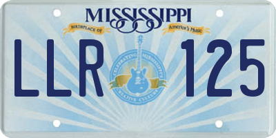 MS license plate LLR125