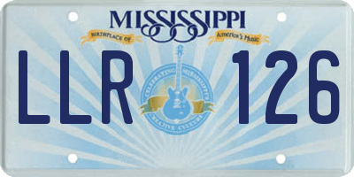 MS license plate LLR126