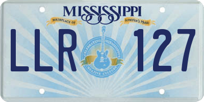 MS license plate LLR127