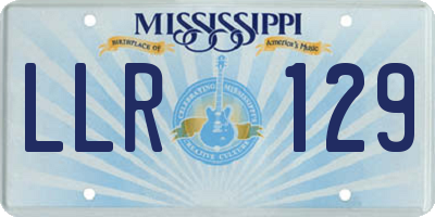 MS license plate LLR129