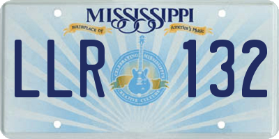 MS license plate LLR132