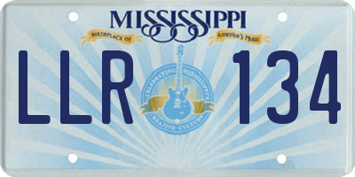 MS license plate LLR134