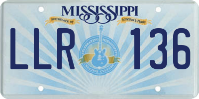 MS license plate LLR136