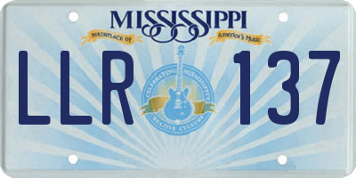 MS license plate LLR137