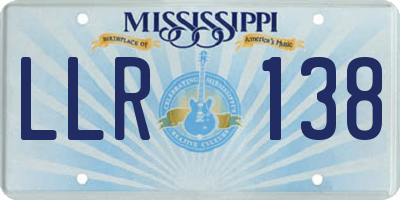 MS license plate LLR138