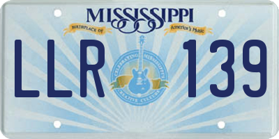 MS license plate LLR139