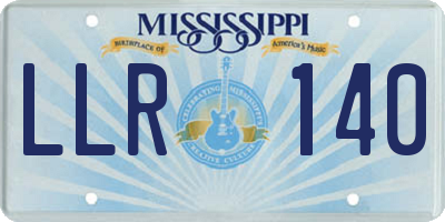 MS license plate LLR140