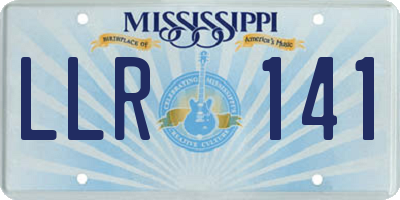MS license plate LLR141
