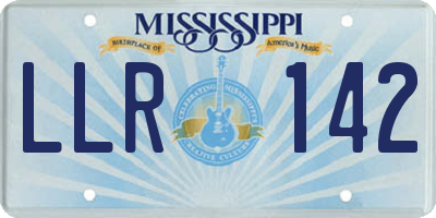 MS license plate LLR142