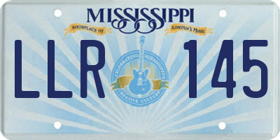 MS license plate LLR145