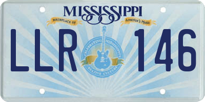 MS license plate LLR146