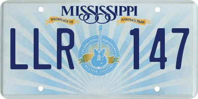 MS license plate LLR147