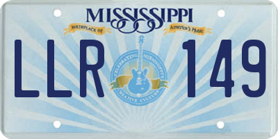 MS license plate LLR149