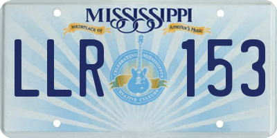 MS license plate LLR153