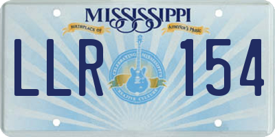 MS license plate LLR154