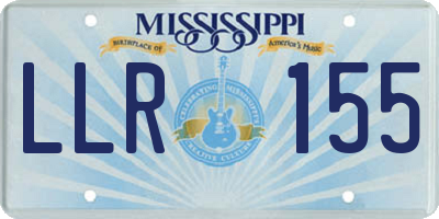 MS license plate LLR155