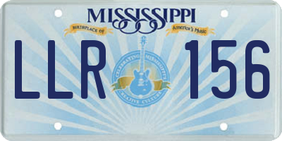 MS license plate LLR156