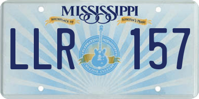 MS license plate LLR157