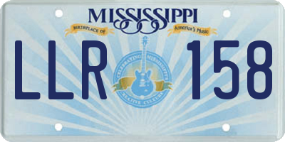 MS license plate LLR158