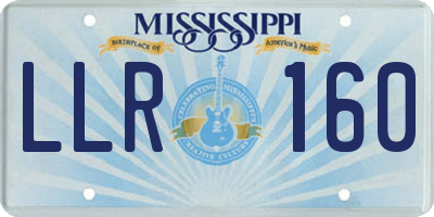MS license plate LLR160