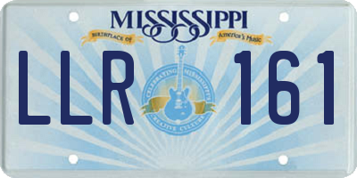 MS license plate LLR161