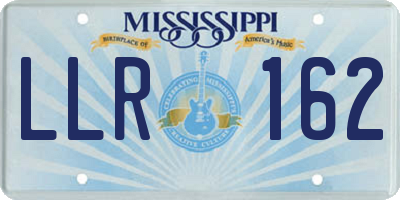 MS license plate LLR162