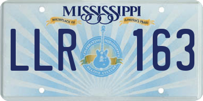 MS license plate LLR163