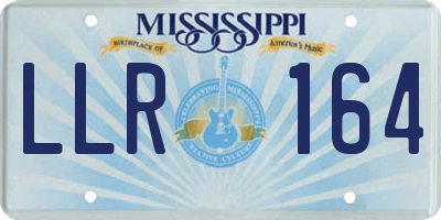 MS license plate LLR164